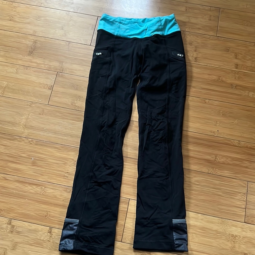Lululemon black wider leg workout pants